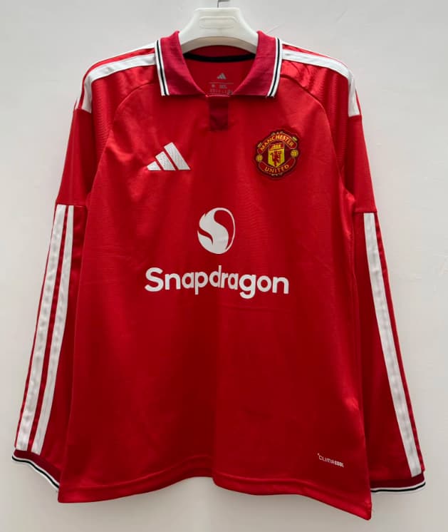Thailand Quality(AAA) 26/27 Manchester United Home Long Sleeve Soccer Jersey (Leaked) Thailand Quality(AAA) 26/27 Manchester United Home Long Sleeve Soccer Jersey (Leaked)