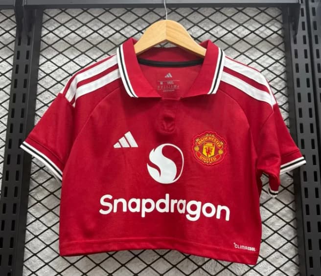Thailand Quality(AAA) 26/27 Manchester United Home Women Cropped Soccer Jersey