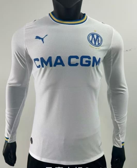Thailand Quality(AAA) 26/27 Marseilles Home Long Sleeve Soccer Jersey (Player) Leaked