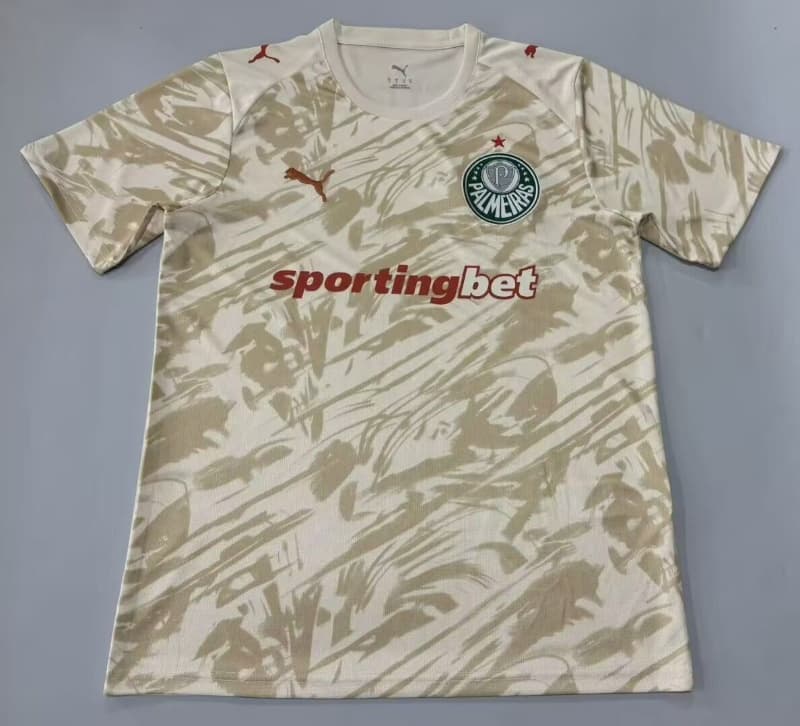 Thailand Quality(AAA) 2026 Palmeiras Goalkeeper Light Yellow Soccer Jersey