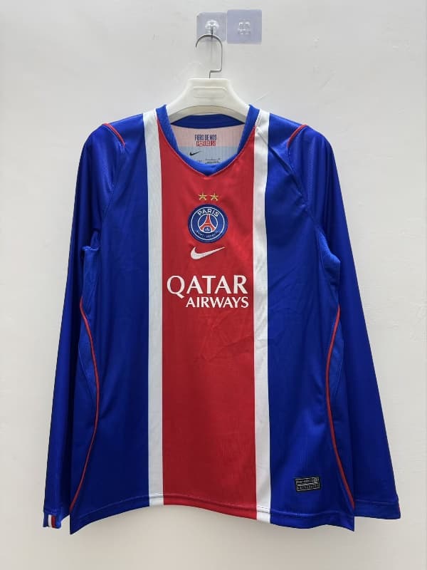 Thailand Quality(AAA) 26/27 Paris St Germain Home Long Sleeve Soccer Jersey 2 Stars (Leaked)