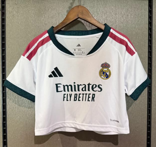 Thailand Quality(AAA) 26/27 Real Madrid Home Women Cropped Soccer Jersey