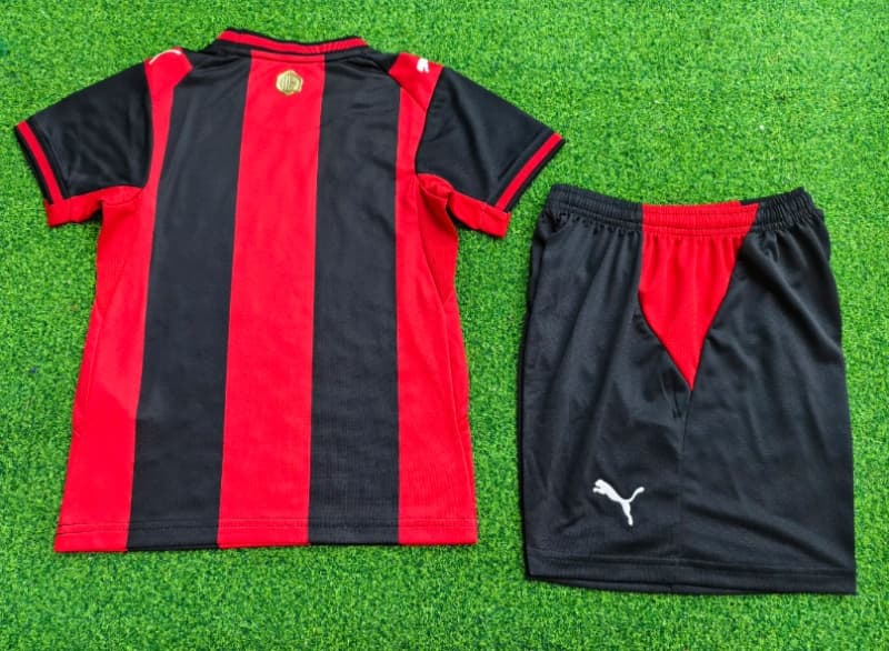 26/27 AC Milan Home Kids Soccer Jersey And Shorts (Player) Leaked