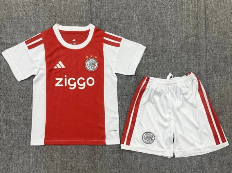 26/27 Ajax Home Kids Soccer Jersey And Shorts