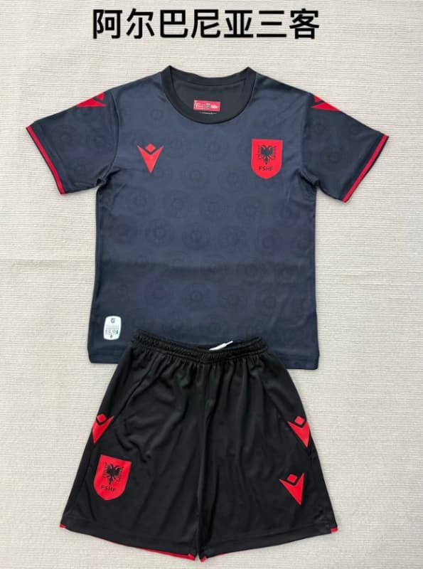 2026 Albania Third Kids Soccer Jersey And Shorts