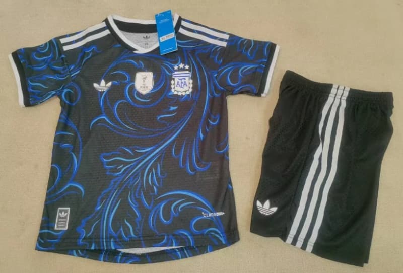 2026 Argentina World Cup Away Kids Soccer Jersey And Shorts (Player) 2026 Argentina World Cup Away Kids Soccer Jersey And Shorts (Player)