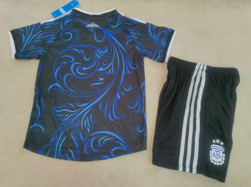 2026 Argentina World Cup Away Kids Soccer Jersey And Shorts (Player)