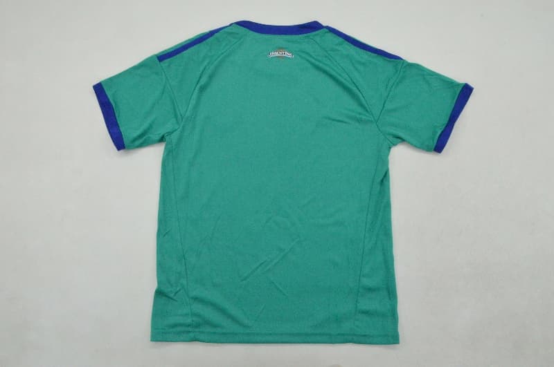2026 Argentina World Cup Goalkeeper Green Kids Soccer Jersey And Shorts