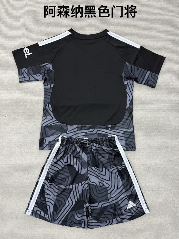 26/27 Arsenal Goalkeeper Black Kids Soccer Jersey And Shorts