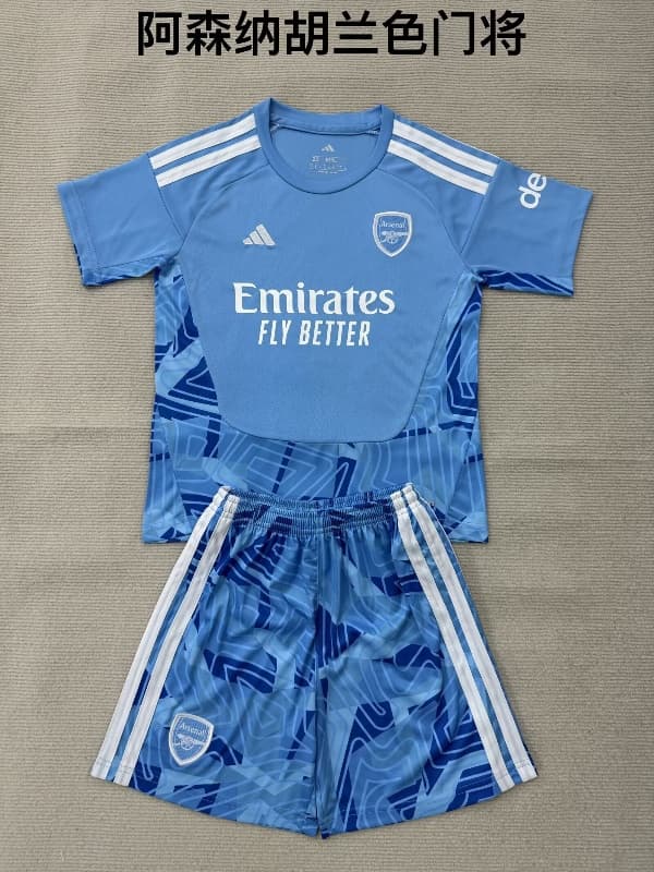 26/27 Arsenal Goalkeeper Blue Kids Soccer Jersey And Shorts 26/27 Arsenal Goalkeeper Blue Kids Soccer Jersey And Shorts