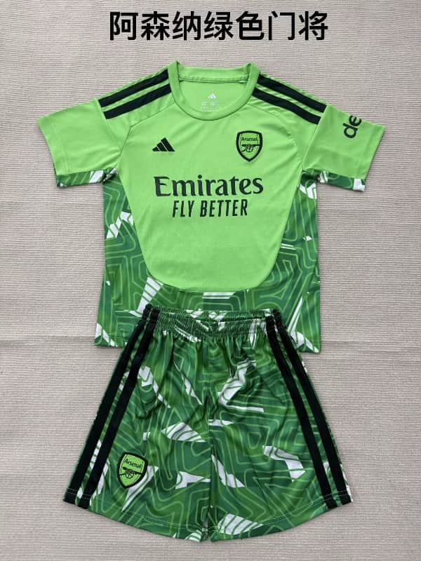 26/27 Arsenal Goalkeeper Green Kids Soccer Jersey And Shorts 26/27 Arsenal Goalkeeper Green Kids Soccer Jersey And Shorts