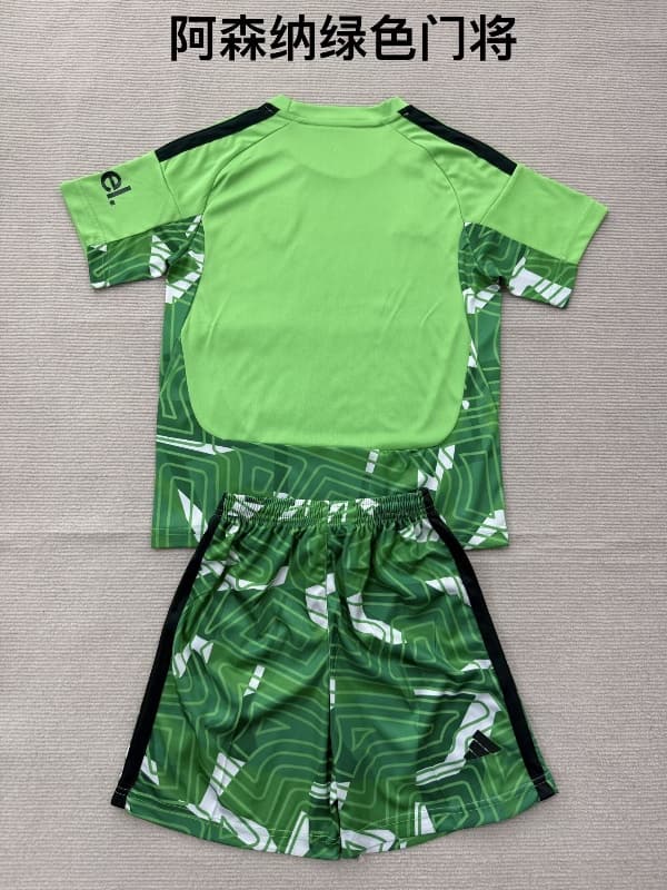 26/27 Arsenal Goalkeeper Green Kids Soccer Jersey And Shorts