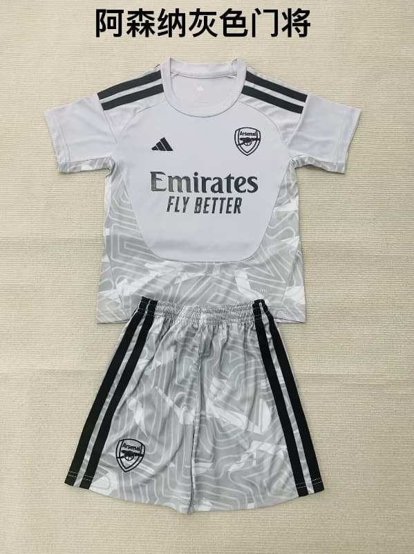 26/27 Arsenal Goalkeeper Grey Kids Soccer Jersey And Shorts 26/27 Arsenal Goalkeeper Grey Kids Soccer Jersey And Shorts