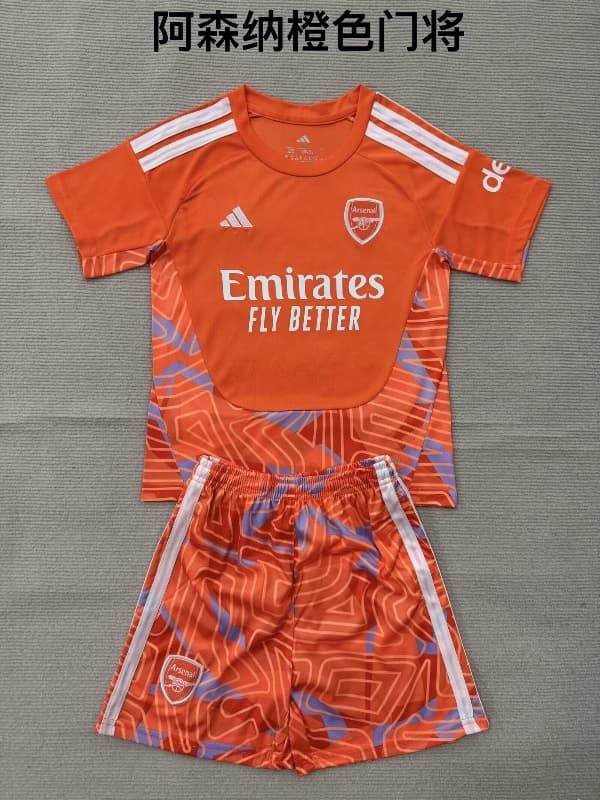 26/27 Arsenal Goalkeeper Orange Kids Soccer Jersey And Shorts 26/27 Arsenal Goalkeeper Orange Kids Soccer Jersey And Shorts