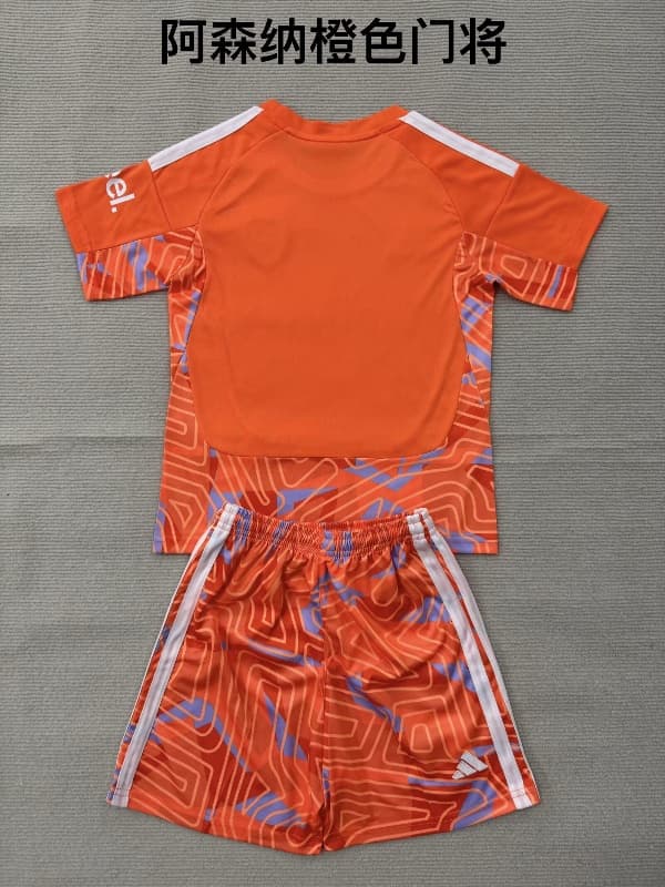 26/27 Arsenal Goalkeeper Orange Kids Soccer Jersey And Shorts
