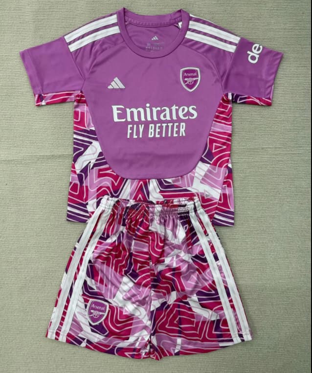 26/27 Arsenal Goalkeeper Purple Kids Soccer Jersey And Shorts 26/27 Arsenal Goalkeeper Purple Kids Soccer Jersey And Shorts