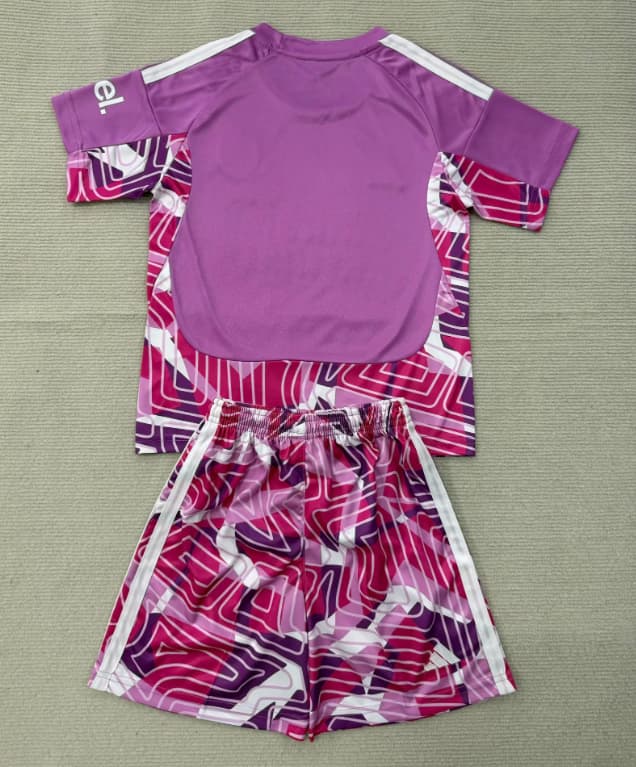 26/27 Arsenal Goalkeeper Purple Kids Soccer Jersey And Shorts