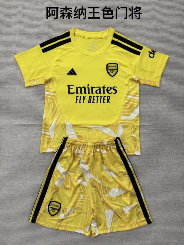 26/27 Arsenal Goalkeeper Yellow Kids Soccer Jersey And Shorts 26/27 Arsenal Goalkeeper Yellow Kids Soccer Jersey And Shorts