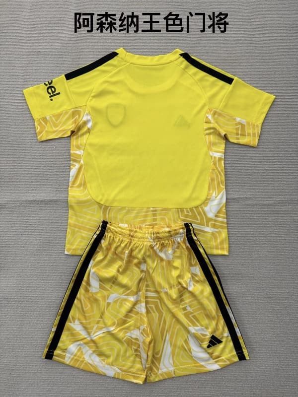 26/27 Arsenal Goalkeeper Yellow Kids Soccer Jersey And Shorts