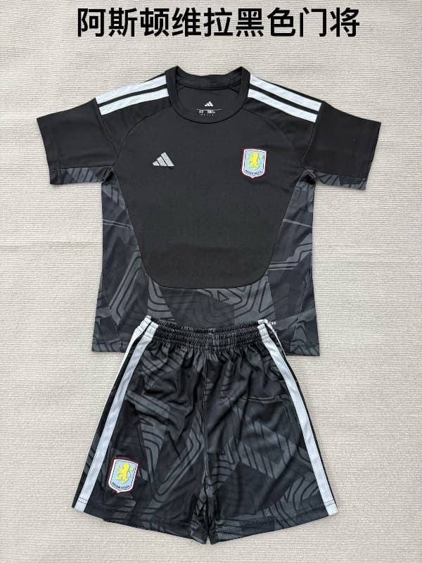 26/27 Aston Villa Goalkeeper Black Kids Soccer Jersey And Shorts 26/27 Aston Villa Goalkeeper Black Kids Soccer Jersey And Shorts
