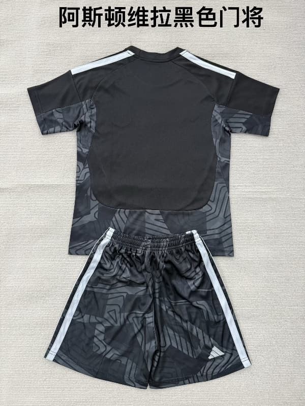 26/27 Aston Villa Goalkeeper Black Kids Soccer Jersey And Shorts