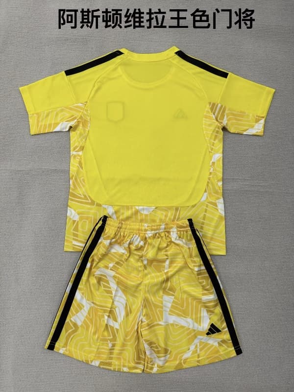 26/27 Aston Villa Goalkeeper Yellow Kids Soccer Jersey And Shorts