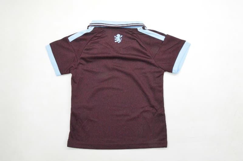 26/27 Aston Villa Home Kids Soccer Jersey And Shorts