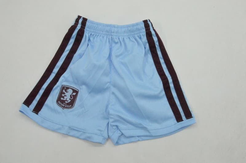 26/27 Aston Villa Home Kids Soccer Jersey And Shorts