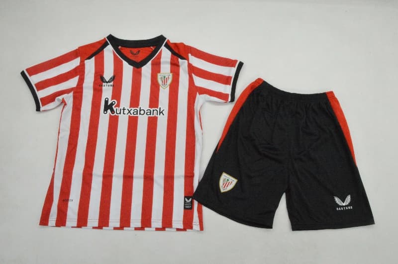 26/27 Athletic Bilbao Home Kids Soccer Jersey And Shorts