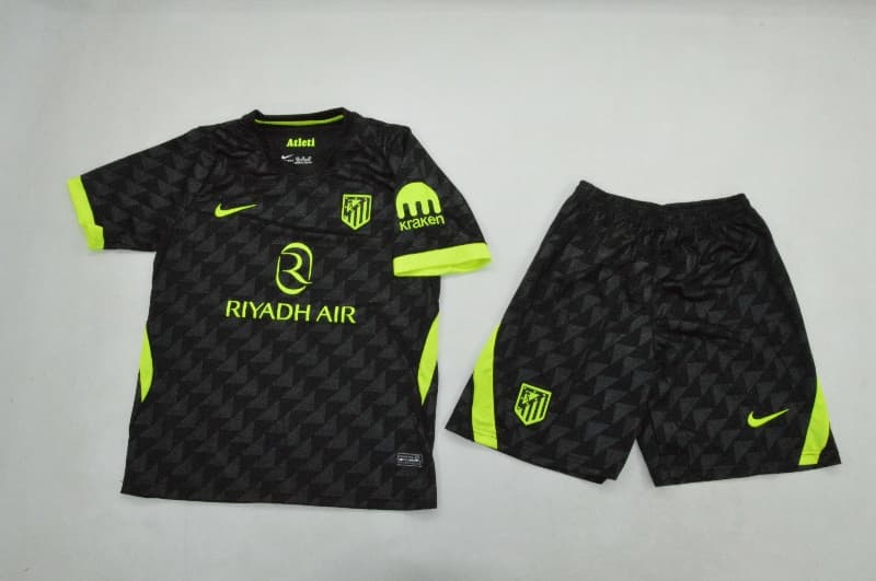 26/27 Atletico Madrid Away Kids Soccer Jersey And Shorts