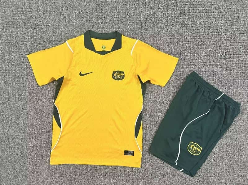2026 Australia World Cup Home Kids Soccer Jersey And Shorts