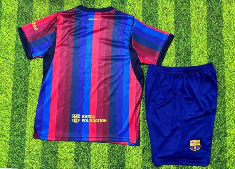 26/27 Barcelona Home Kids Soccer Jersey And Shorts (Leaked)