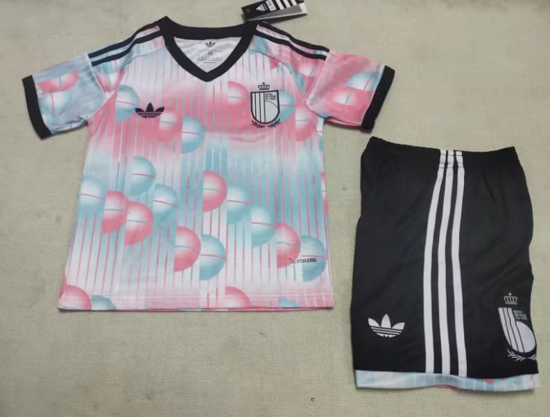 2026 Belgium World Cup Away Kids Soccer Jersey And Shorts