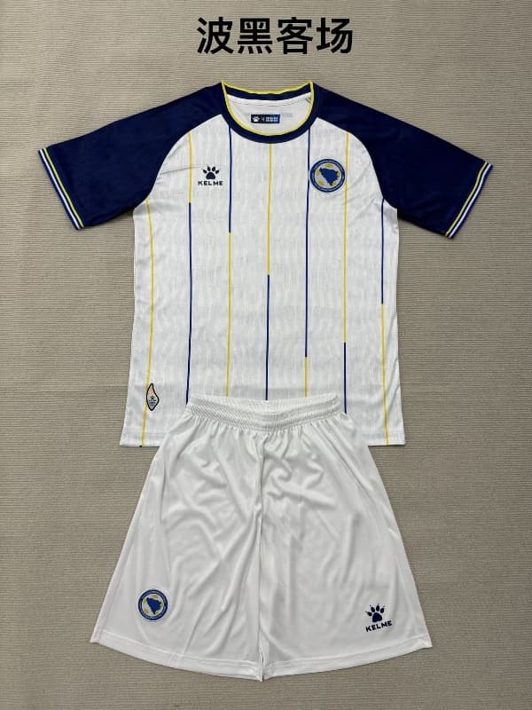 2026 Bosnia Herzegovina Away Kids Soccer Jersey And Shorts