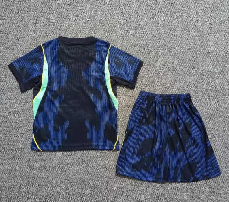 2026 Brazil Away Kids Soccer Jersey And Shorts (Player)