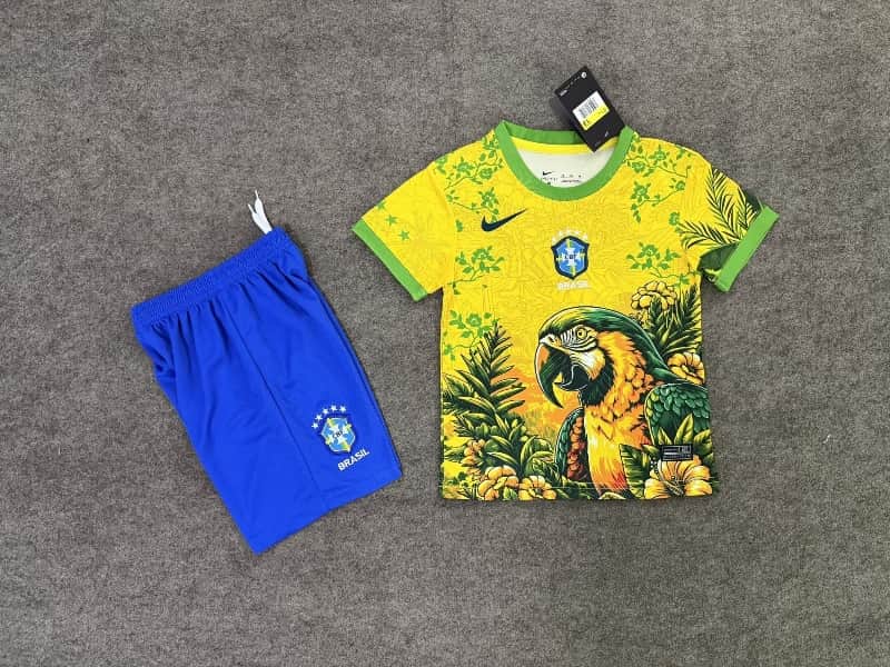 2026 Brazil Special Kids Soccer Jersey And Shorts