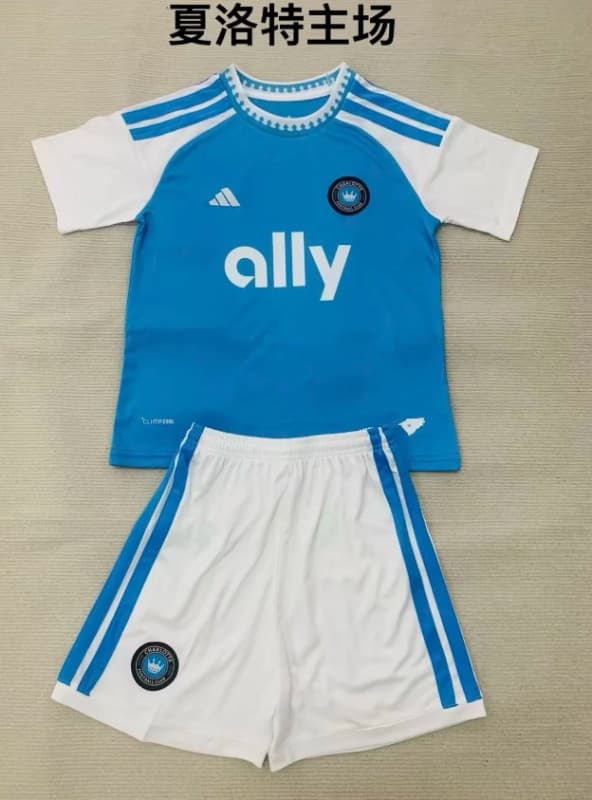 2026 Charlotte Home Kids Soccer Jersey And Shorts