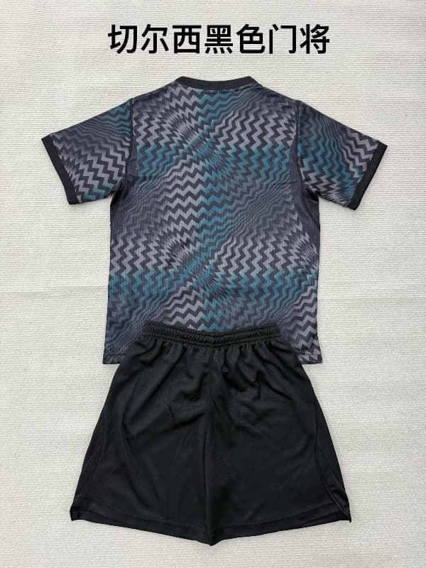 26/27 Chelsea Goalkeeper Black Kids Soccer Jersey And Shorts