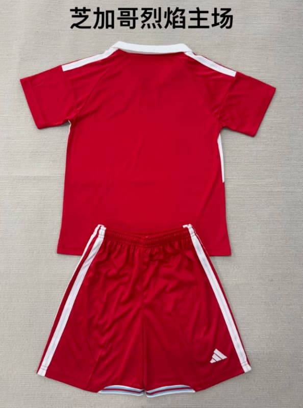 2026 Chicago Fire Home Kids Soccer Jersey And Shorts