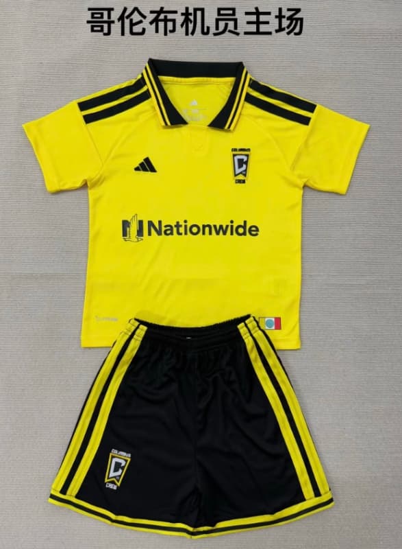 2026 Columbus Crew Home Kids Soccer Jersey And Shorts