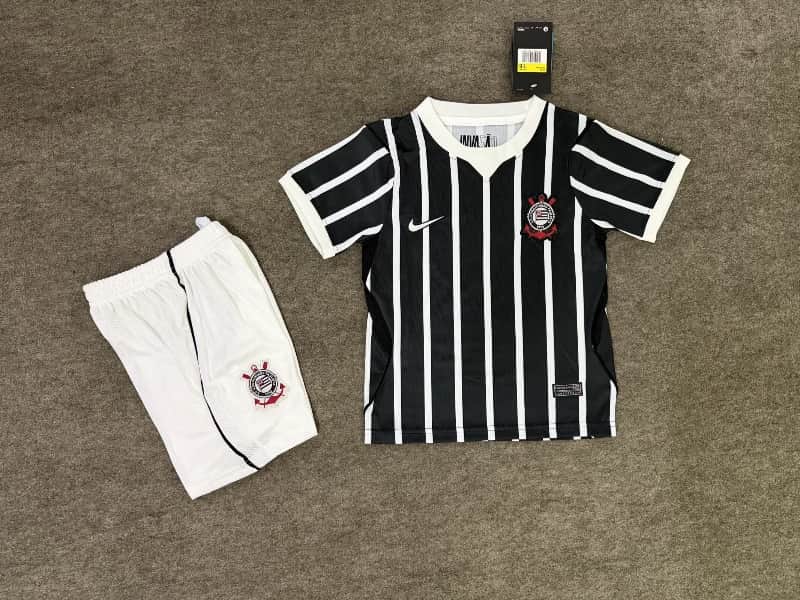 2026 Corinthians Away Kids Soccer Jersey And Shorts