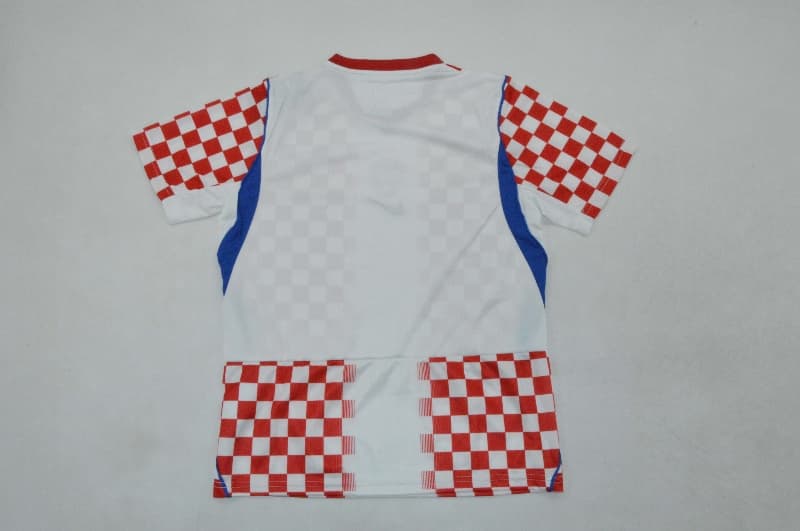 2026 Croatia World Cup Home Kids Soccer Jersey And Shorts