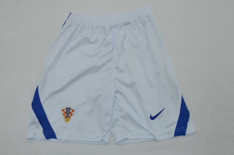 2026 Croatia World Cup Home Kids Soccer Jersey And Shorts
