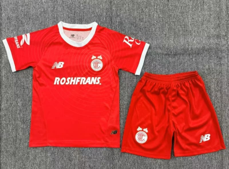 26/27 Deportivo Toluca Home Kids Soccer Jersey And Shorts 26/27 Deportivo Toluca Home Kids Soccer Jersey And Shorts