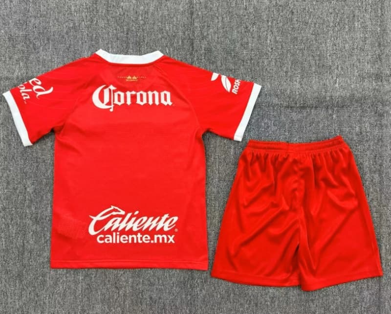 26/27 Deportivo Toluca Home Kids Soccer Jersey And Shorts