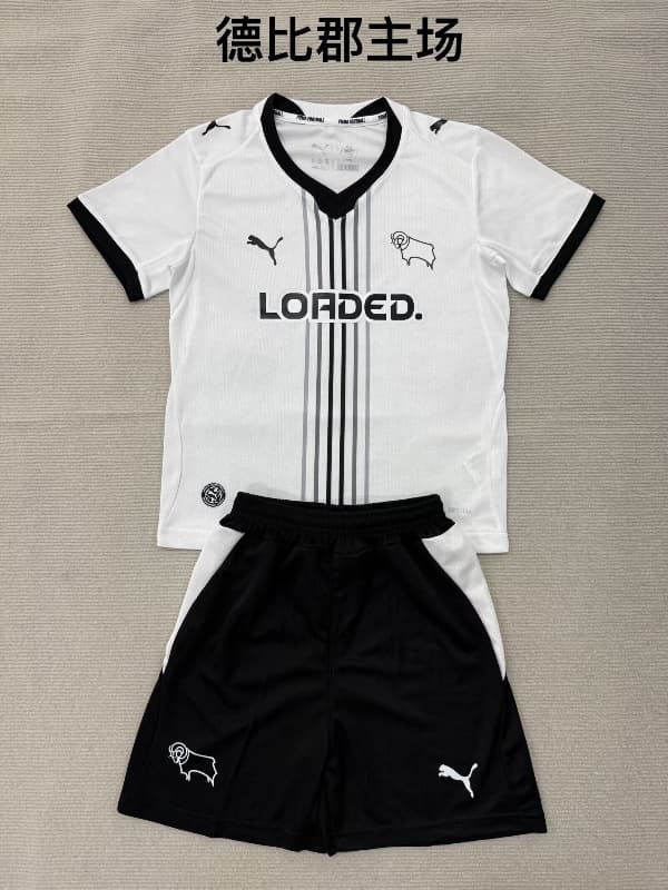 26/27 Derby County Home Kids Soccer Jersey And Shorts 26/27 Derby County Home Kids Soccer Jersey And Shorts