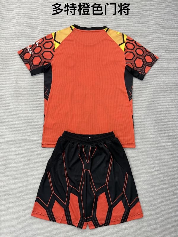 26/27 Dortmund Goalkeeper Orange Kids Soccer Jersey And Shorts
