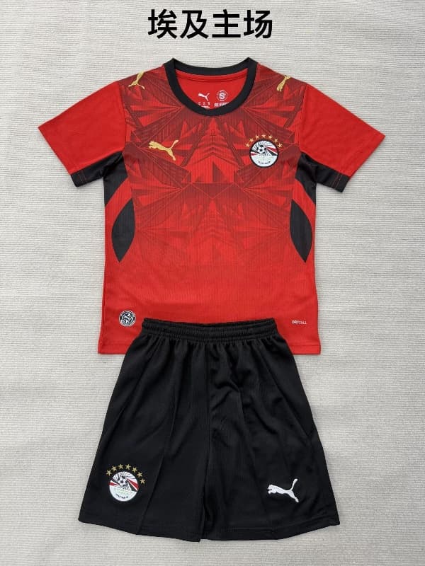 2026 Egypt World Cup Home Kids Soccer Jersey And Shorts 2026 Egypt World Cup Home Kids Soccer Jersey And Shorts