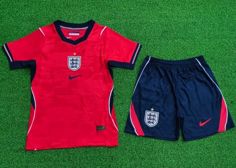 2026 England World Cup Away Kids Soccer Jersey And Shorts (Player)