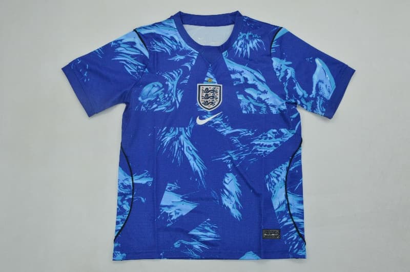 2026 England Goalkeeper Blue Kids Soccer Jersey And Shorts